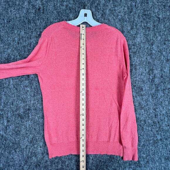 Banana Republic Womens Premium Luxe Yarn Sweater Medium Pink Scallop Crew Neck - Picture 7 of 8